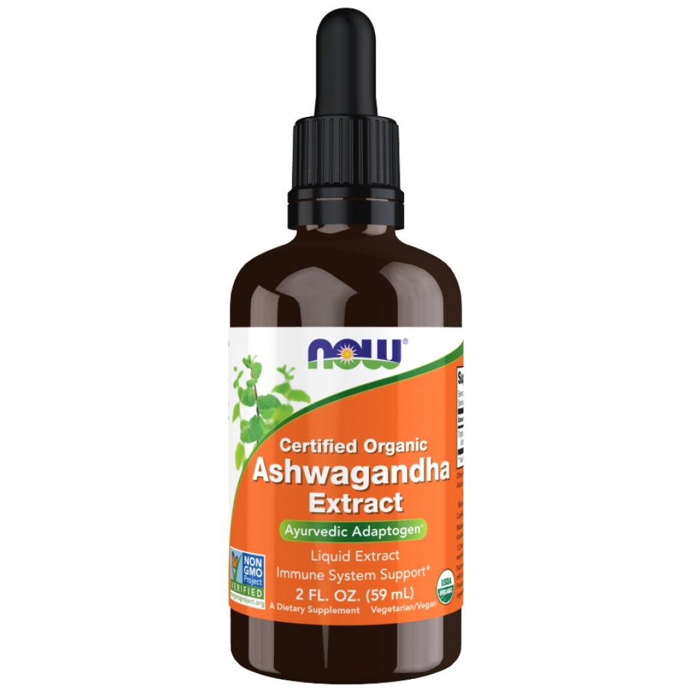 NOW Foods Ashwagandha Extract Liquid Organic - Течна ашваганда органична