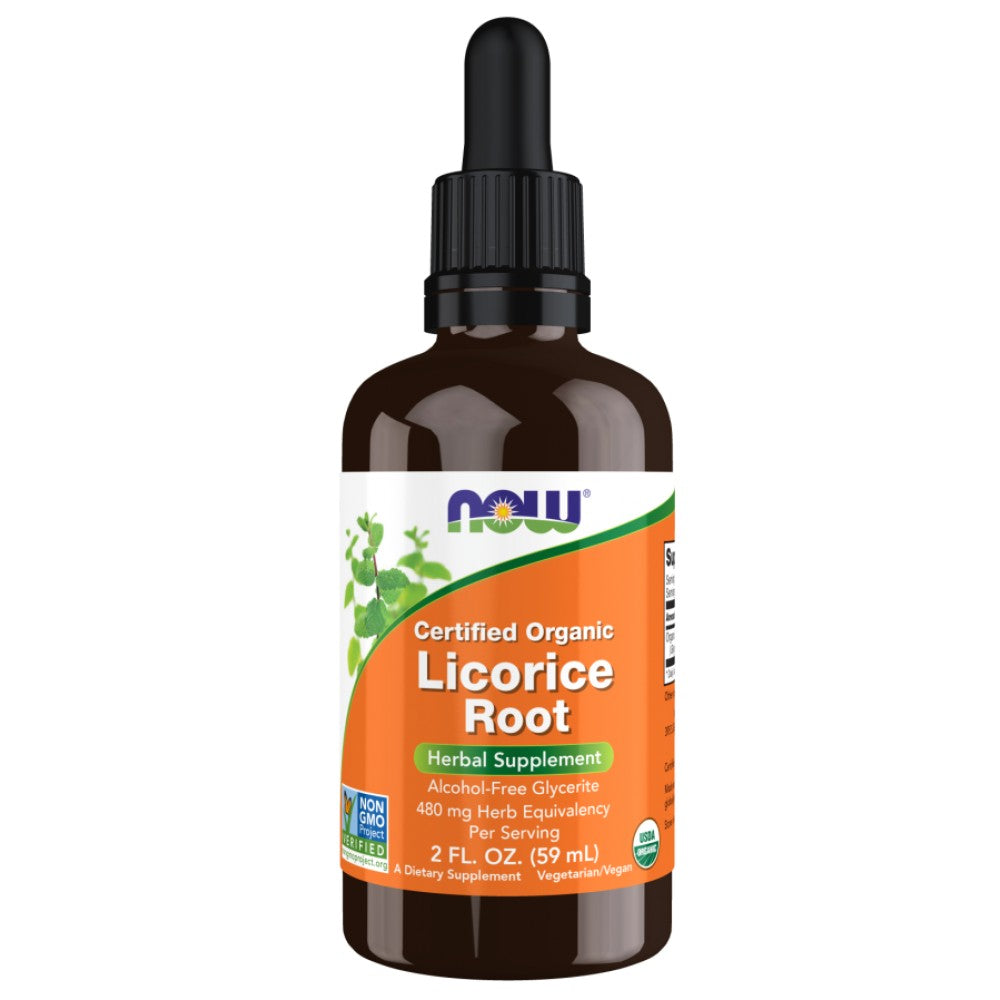 NOW Foods Licorice Root Glycerite Drops Certified Organic - Женско биле капки био