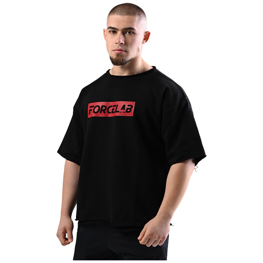 Forcelab T-Shirt Black with Red Logo - Мъжка тениска черна с червено лого