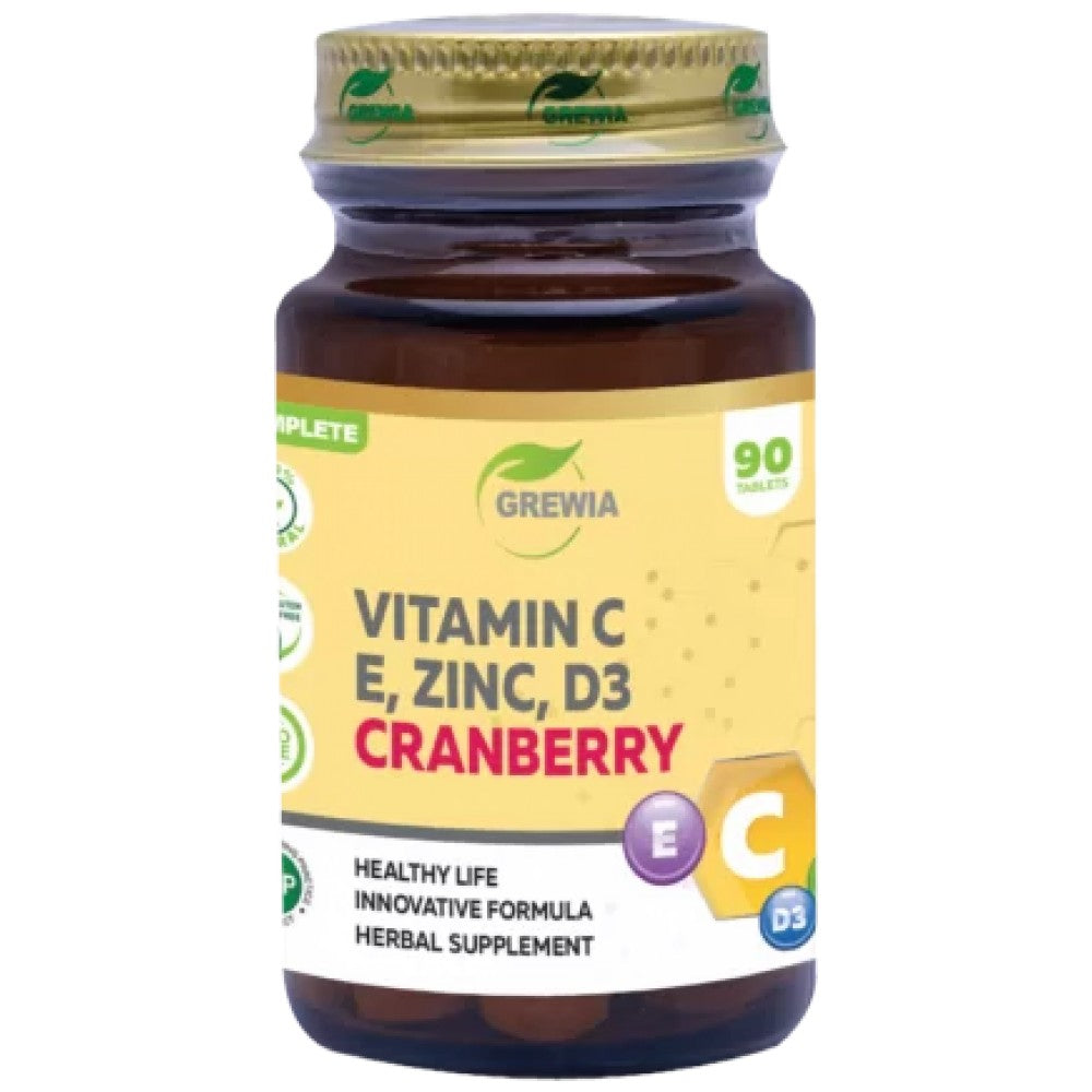 Grewia Vitamin C, E, Zinc, D3 & Cranberry - Витамини за имунитет с боровинка