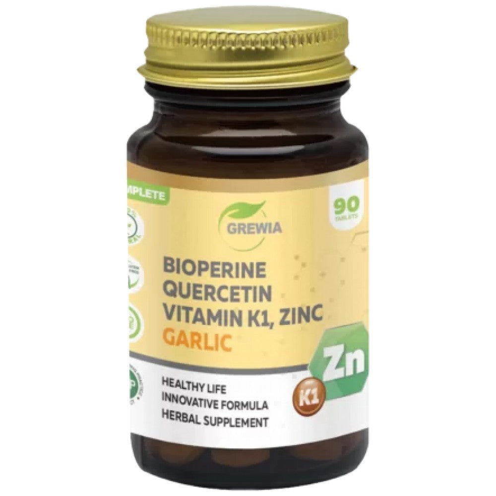 Grewia Bioperine, Quercetin, Vitamin K1, Zinc & Garlic - Формула за имунитет с кверцетин и чесън