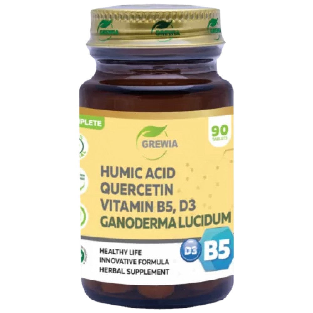Grewia Humic Acid, Quercetin, Vitamin B5, D3 & Ganoderma Lucidum - Детокс формула с хуминова киселина