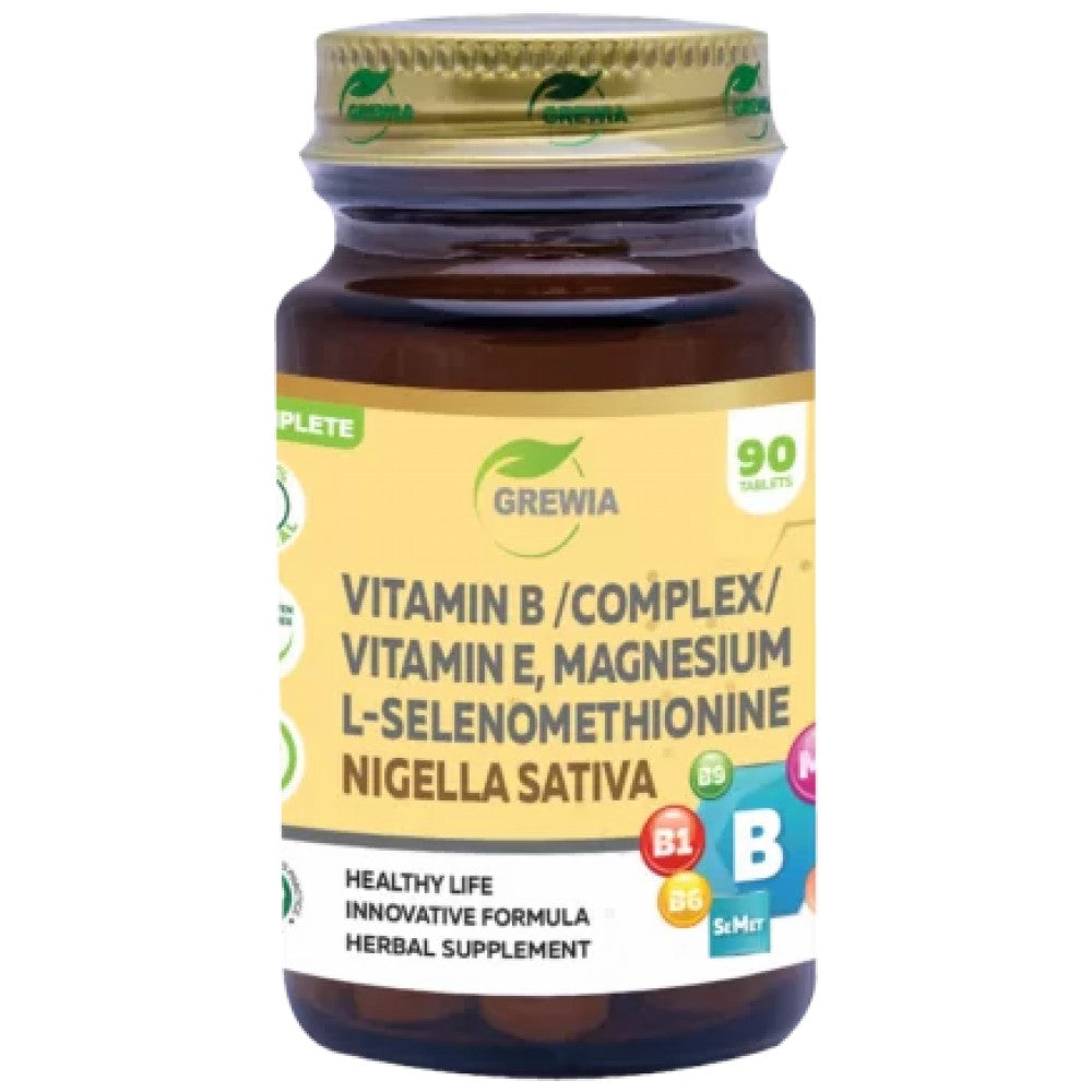 Grewia Vitamin B, Vitamin E, Magnesium, L-Selenomethionine & Nigella Sativa - Витамини и минерали с черен кимион