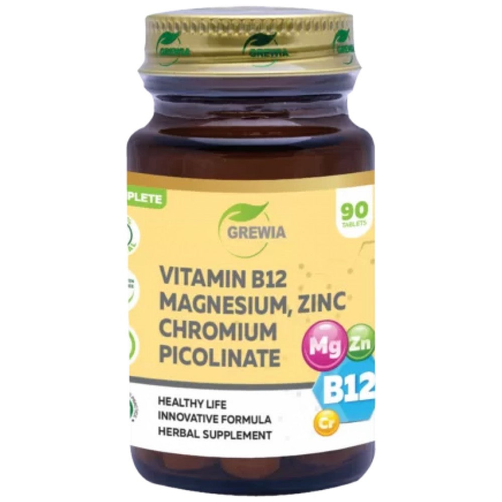 Grewia Vitamin B12, Magnesium, Zinc & Chromium Picolinate - Витамини и минерали за тонус