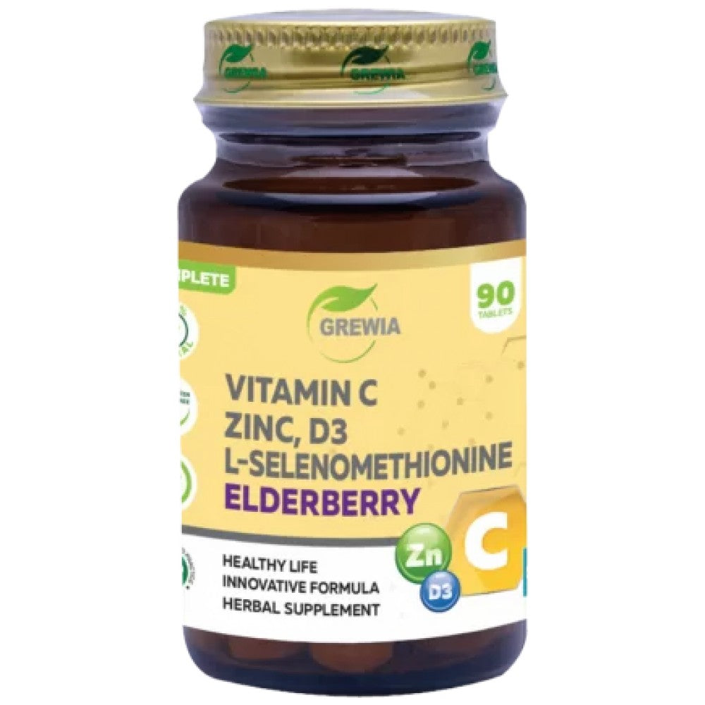 Grewia Vitamin C, Zinc, D3, L-Selenomethionine & Elderberry - Витамини за имунитет с бъз