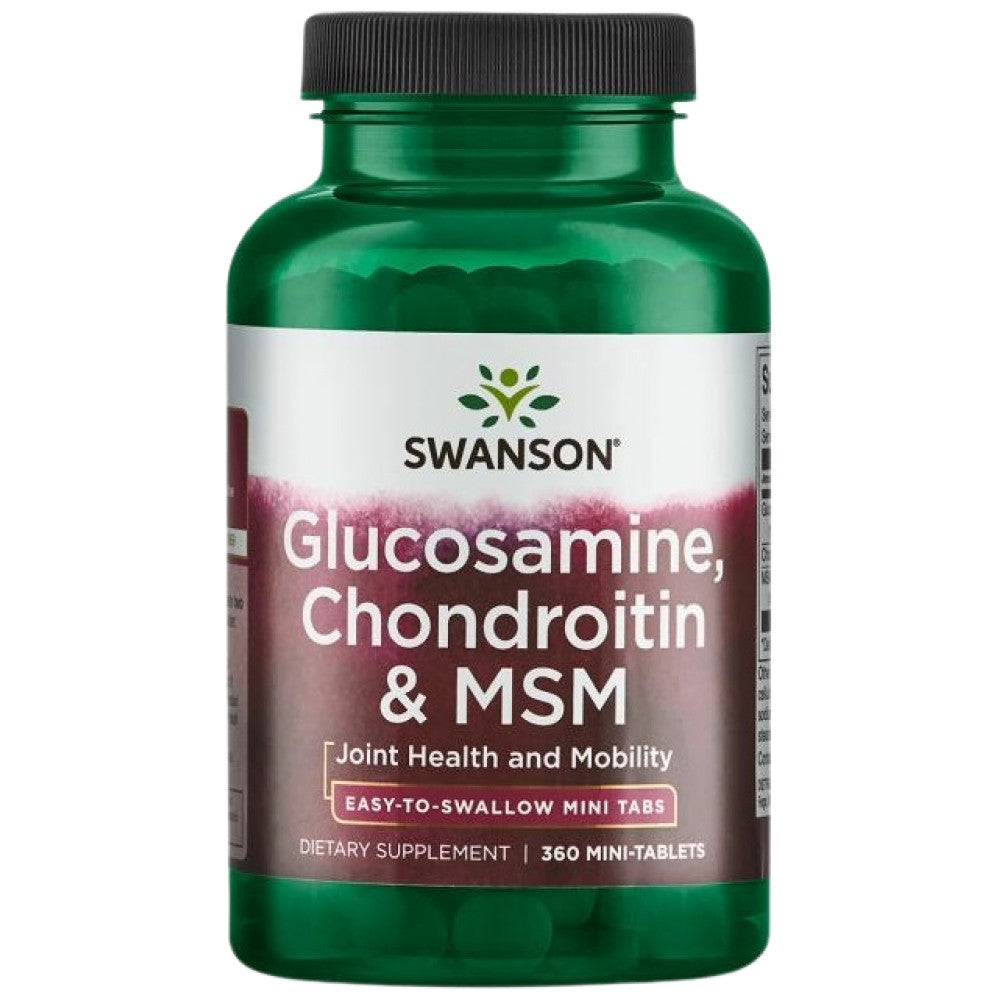 SWANSON Glucosamine, Chondroitin & MSM Mini Tablets - Глюкозамин с хондроитин и MSM мини таблетки