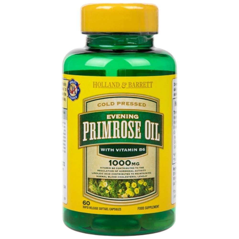 Holland And Barrett Natural Evening Primrose Oil 1000 mg Plus Vitamin B6 - Масло от вечерна иглика с Б6