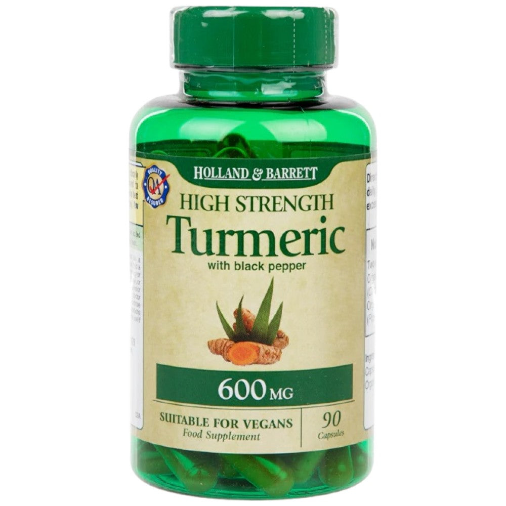 Holland And Barrett High Strength Turmeric 600 mg With Black Pepper - Куркума с черен пипер 600 mg