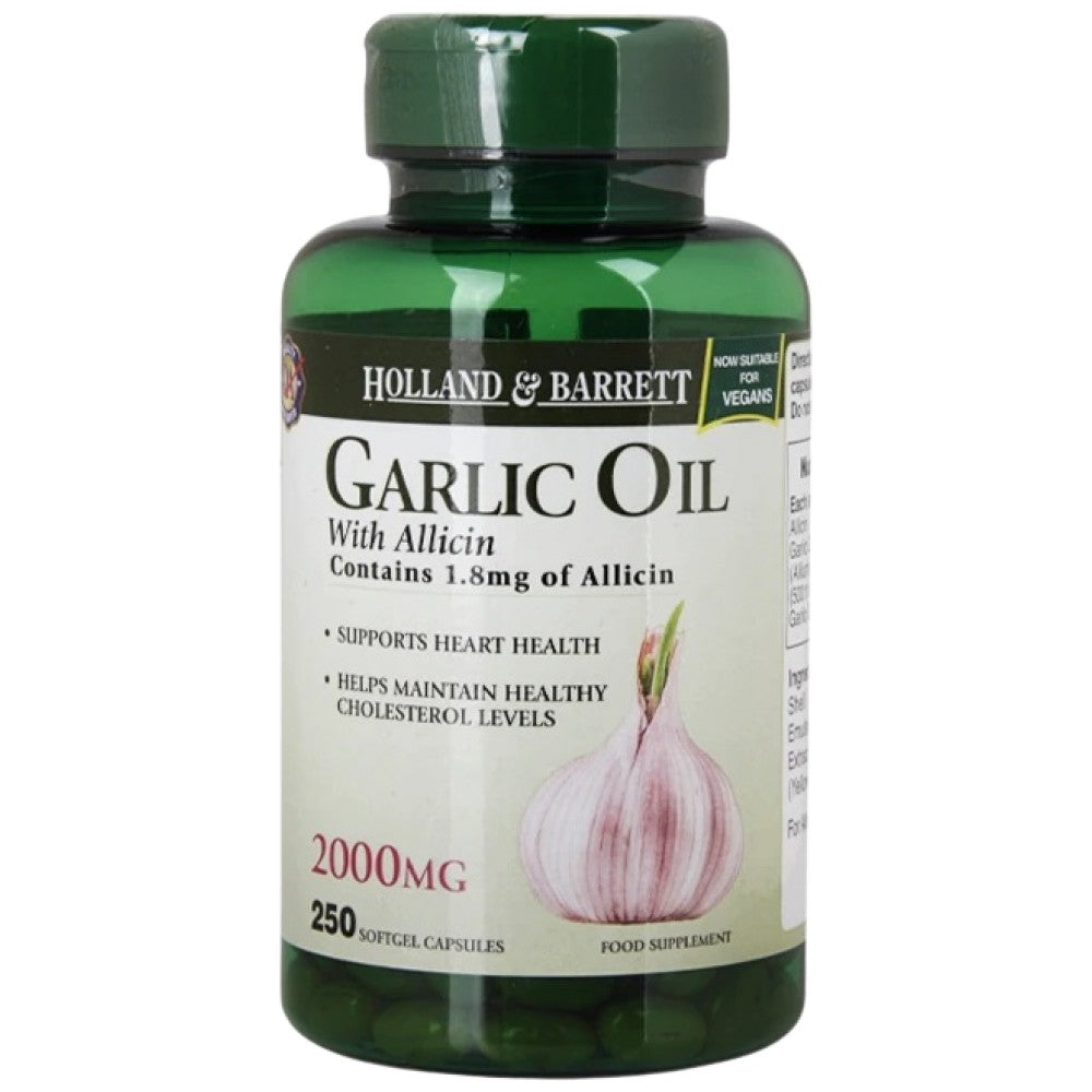 Holland And Barrett Garlic Oil With Allicin 2000 mg - Чесново масло с алицин 2000 mg