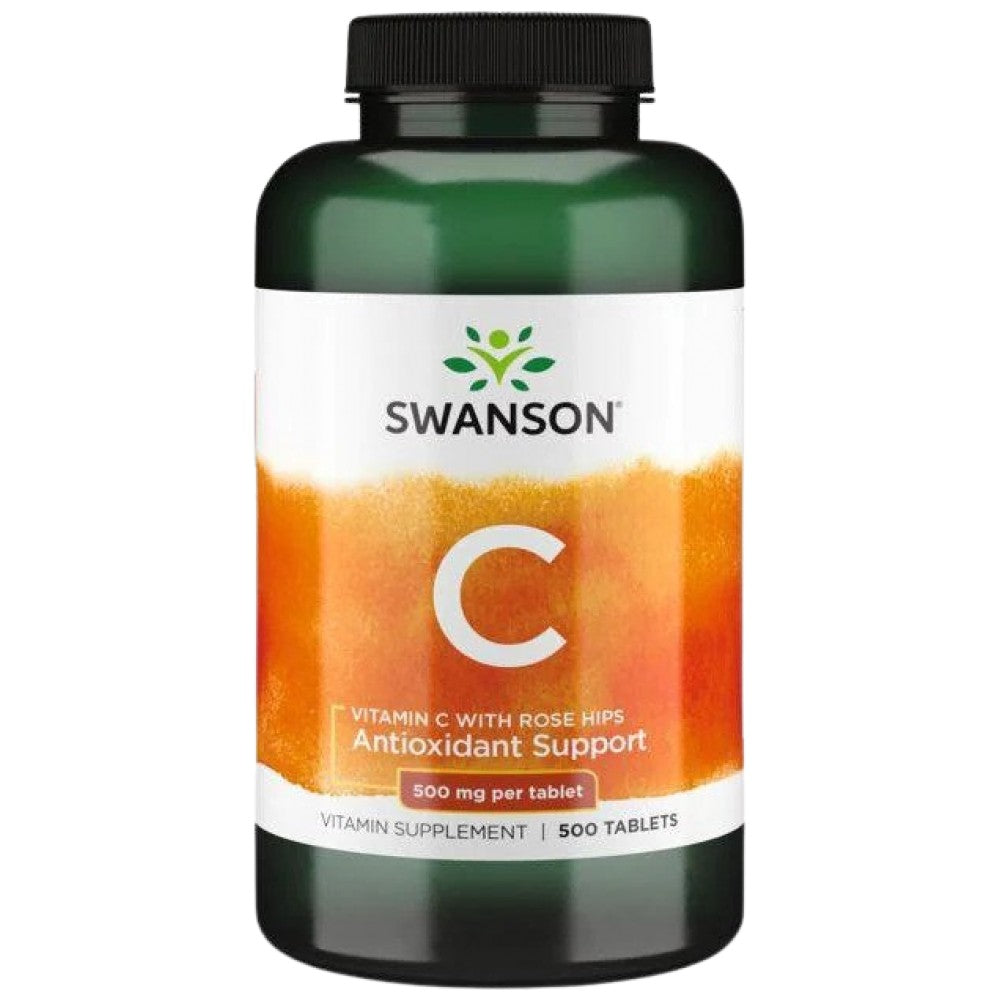 SWANSON Vitamin C with Rose Hips 500 mg - Витамин С 500 с шипка