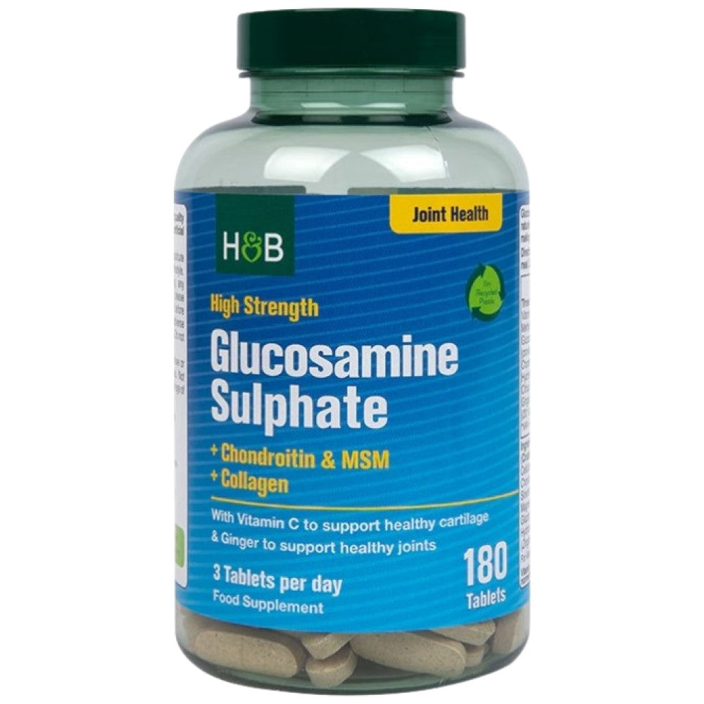 Holland And Barrett High Strength Glucosamine Sulphate with Chondroitin, MSM and Collagen - Глюкозамин с хондроитин и MSM