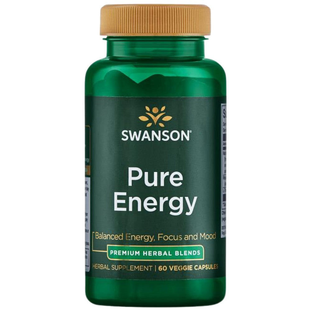 SWANSON Pure Energy Natural Caffeine, Rhodiola and L-Theanine - Билкова формула за енергия с родиола