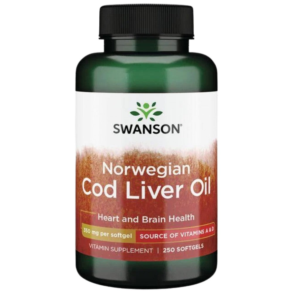 SWANSON Norwegian Cod Liver Oil 350 mg - Норвежко масло от черен дроб на треска 350 mg