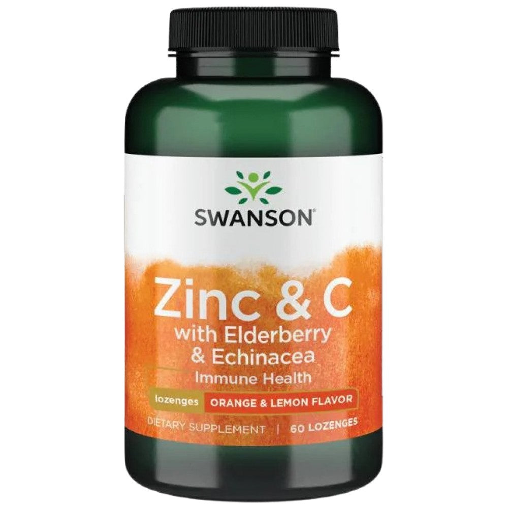 SWANSON Zinc & C with Elderberry & Echinacea - Цинк и Витамин Ц с бъз и ехинацея