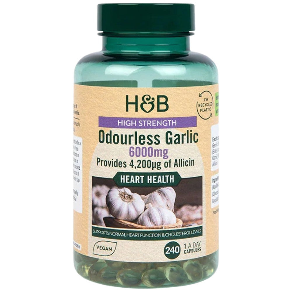 Holland And Barrett High Strength Odourless Garlic 6000 mg - Чесън без мирис 6000 mg