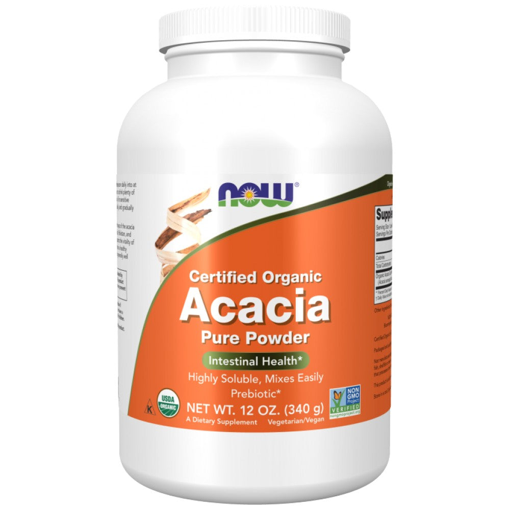 NOW Foods Acacia Fiber Pure Powder Certified Organic - Акациеви фибри на прах