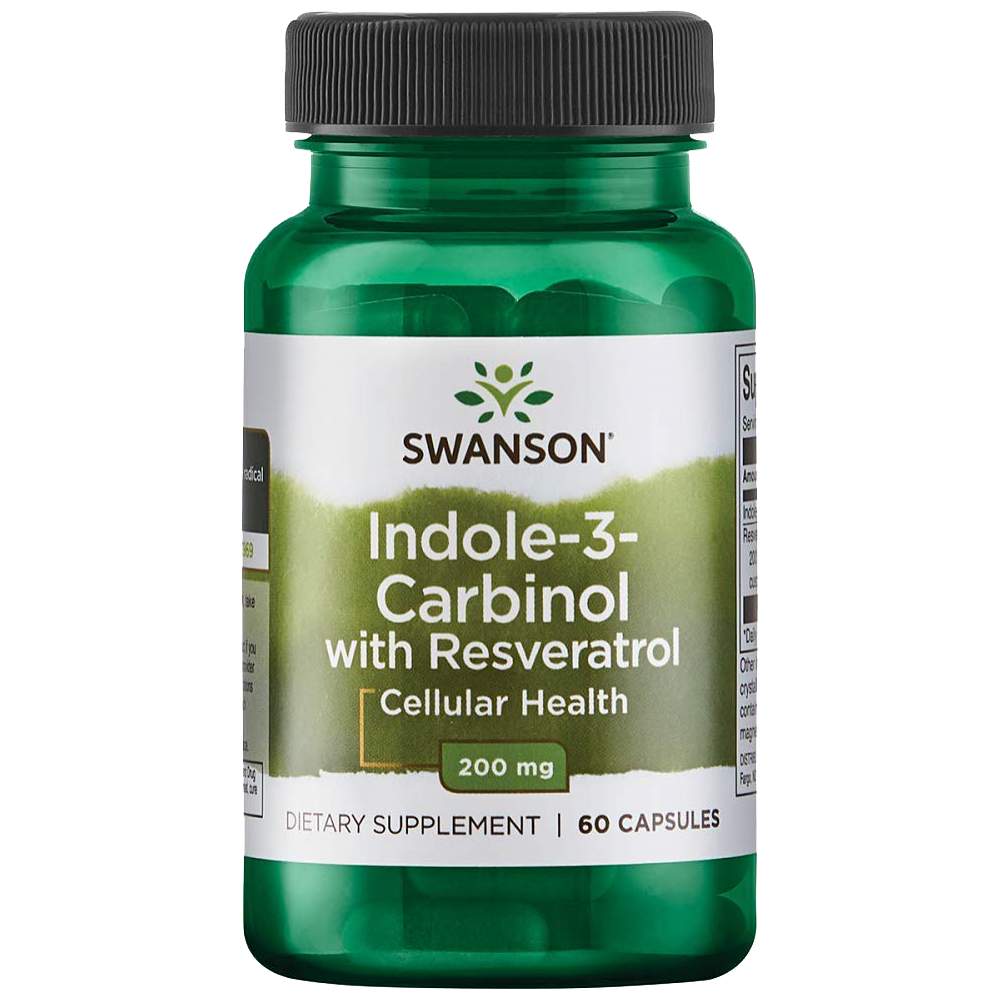 SWANSON Indole-3-Carbinol with Resveratrol 200 mg - Естроген блокер с ресвератрол