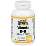 Natural Factors Vitamin K 120 mcg & Vitamin D 1000 IU - Витамин К с Витамин Д
