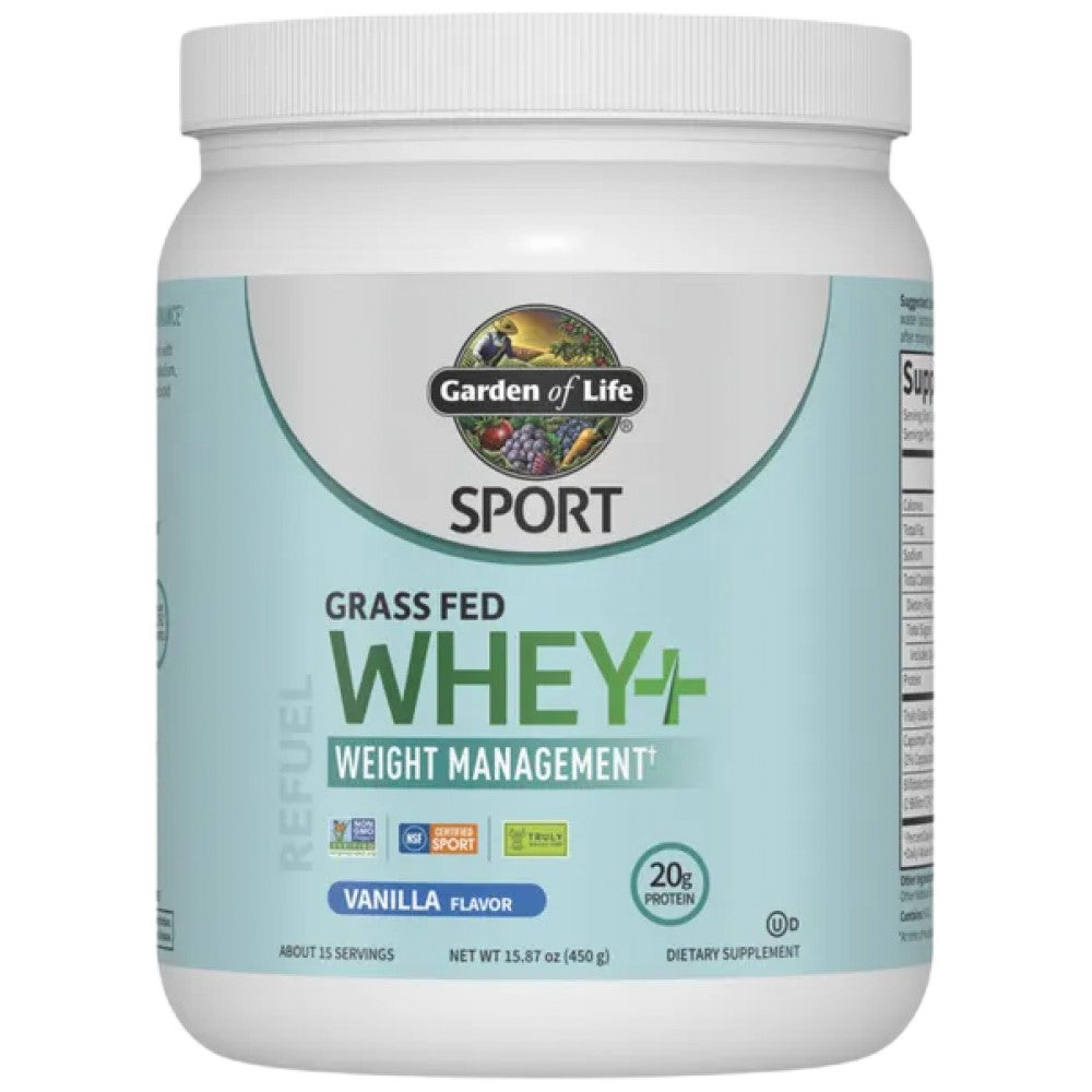 Garden Of Life Sport Grass Fed Whey+ Weight Management - Суроватъчен протеин за контрол на теглото