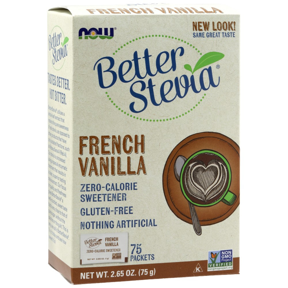 NOW Foods Better Stevia Packets French Vanilla - Стевия пакетчета ванилия