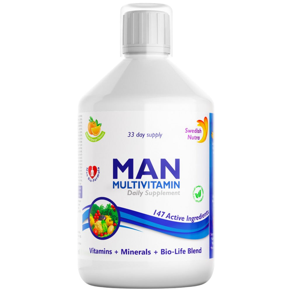 Swedish Nutra Man Multivitamin Vitamins + Minerals + Bio-Life Blend - Мултивитамини за мъже