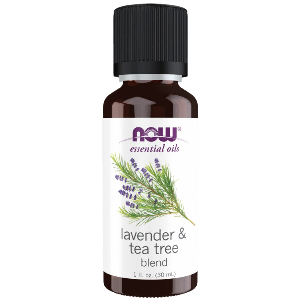 NOW Foods Lavender & Tea Tree Oil Blend - Етеричен бленд лавандула и чаено дърво
