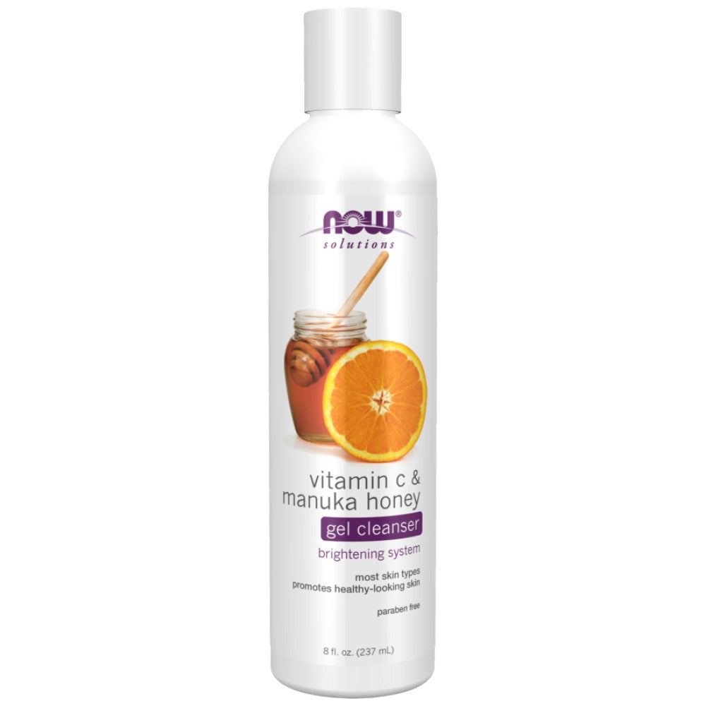 NOW Foods Vitamin C & Manuka Honey Gel Cleanser - Почистващ гел с Витамин Ц и мед манука