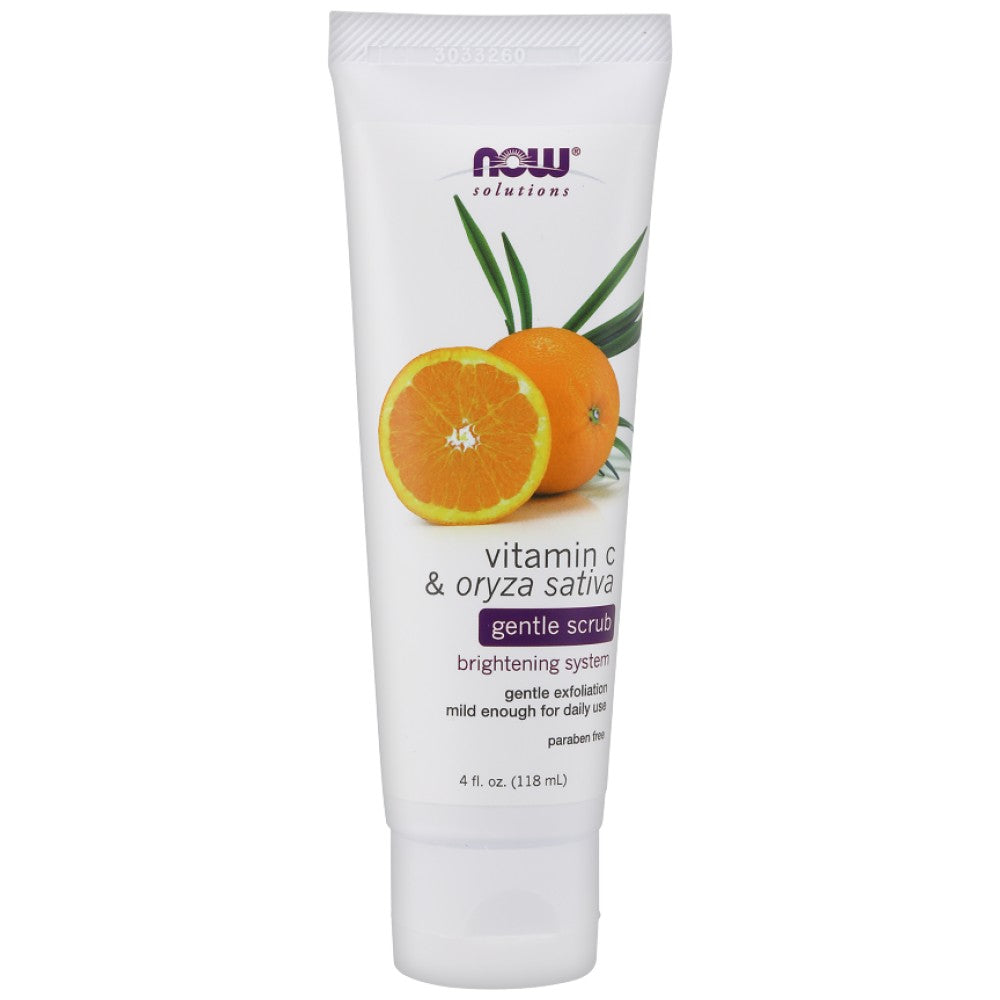 NOW Foods Vitamin C & Oryza Sativa Gentle Scrub Paraben Free - Скраб за лице с Витамин Ц