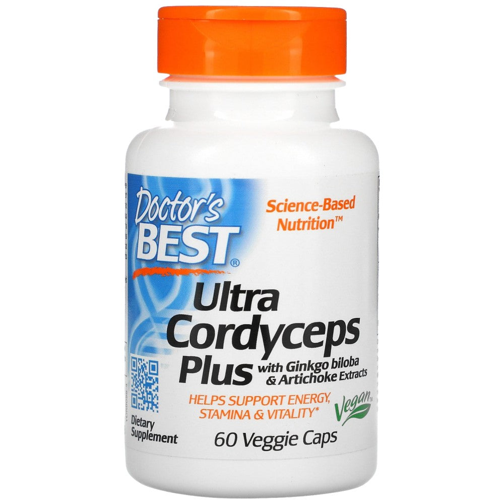 Doctor's Best Ultra Cordyceps Plus With Artichoke & Ginkgo Biloba - Кордицепс с артишок и гинко