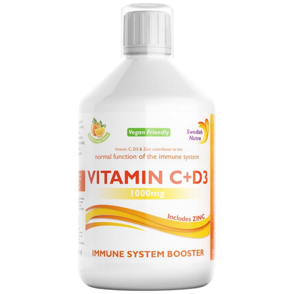 Swedish Nutra Vitamin C + D3 and Zinc Immune System Booster - Витамин C, D3 и цинк за имунитет