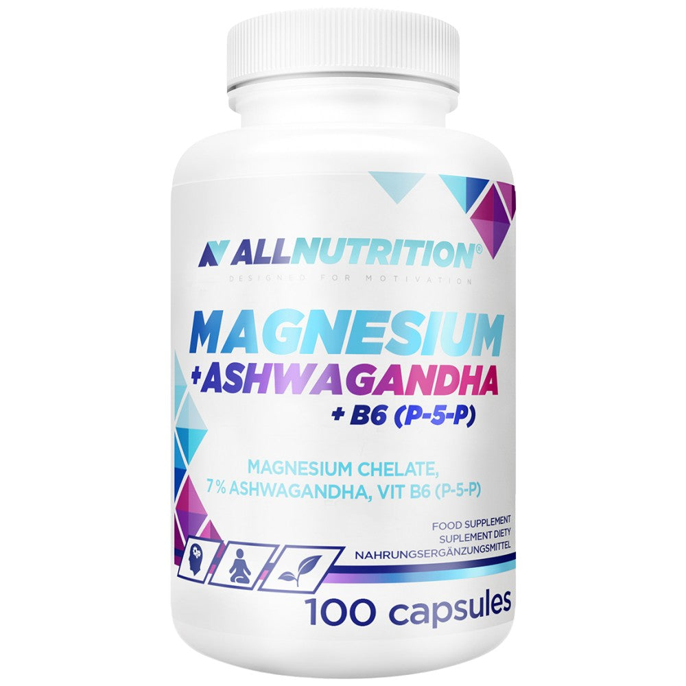 AllNutrition Magnesium Chelate + Ashwagandha + B6 P-5-P - Магнезий с ашваганда и Б6