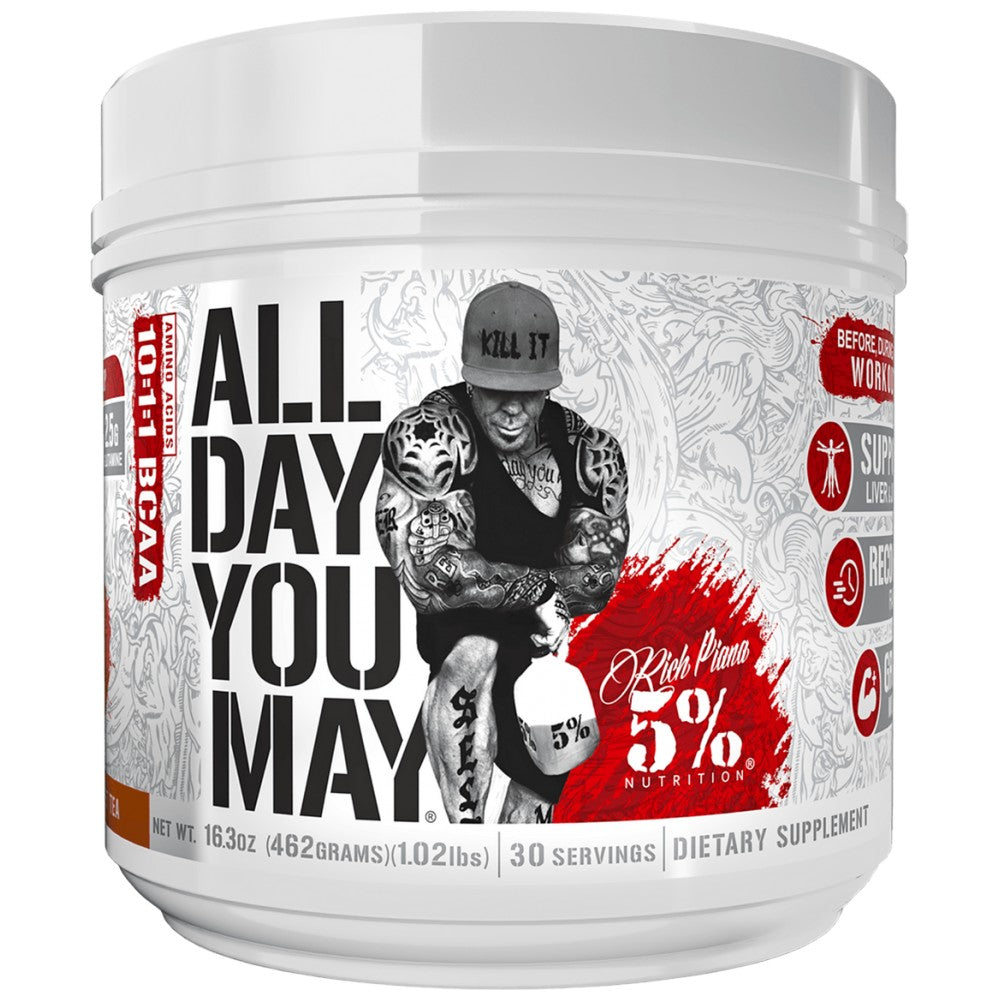 Rich Piana 5% Nutrition All Day You May BCAA Recovery Drink - Аминокиселини за възстановяване