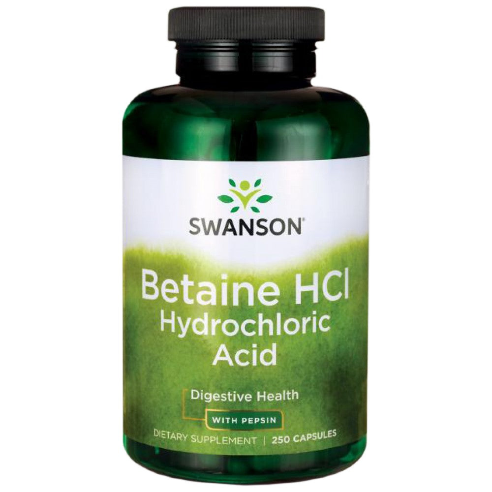 SWANSON Betaine HCl Hydrochloric Acid with Pepsin - Бетаин HCl с пепсин