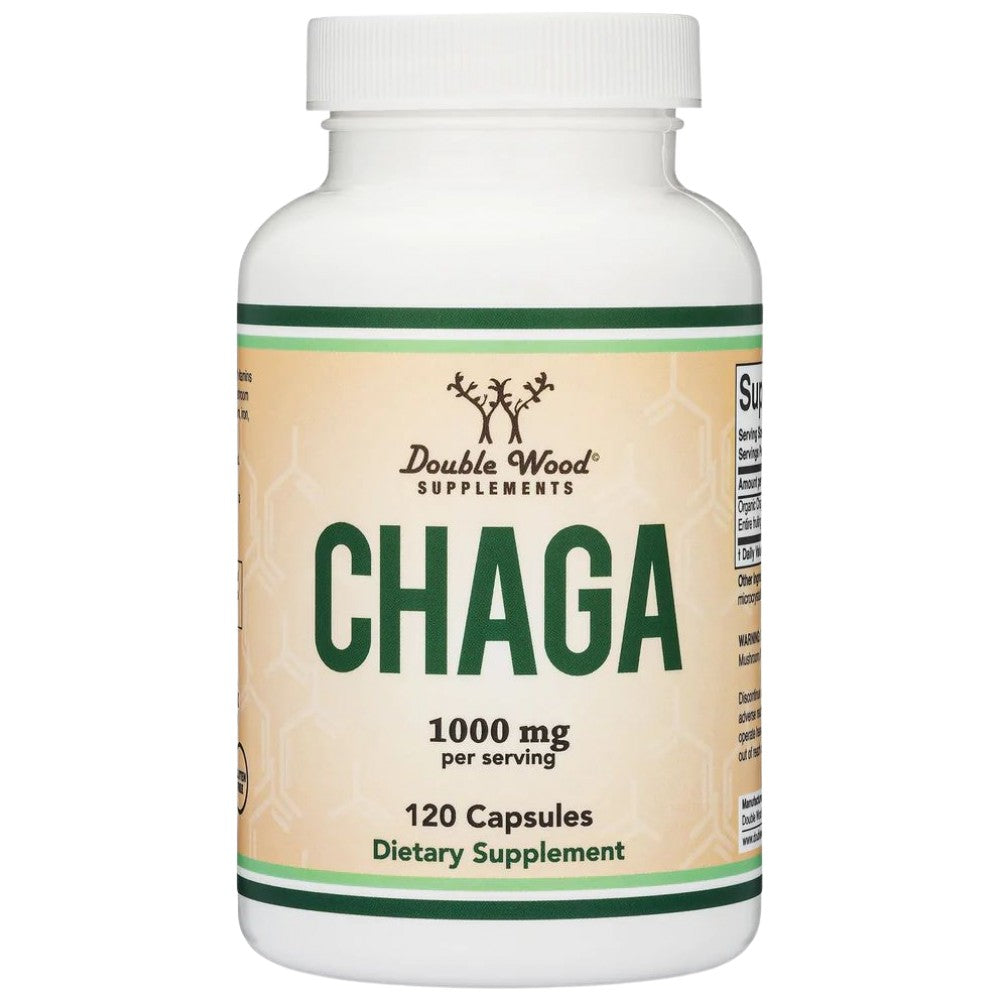Double Wood Supplements Chaga Mushroom 1000 mg - Чага 1000 mg
