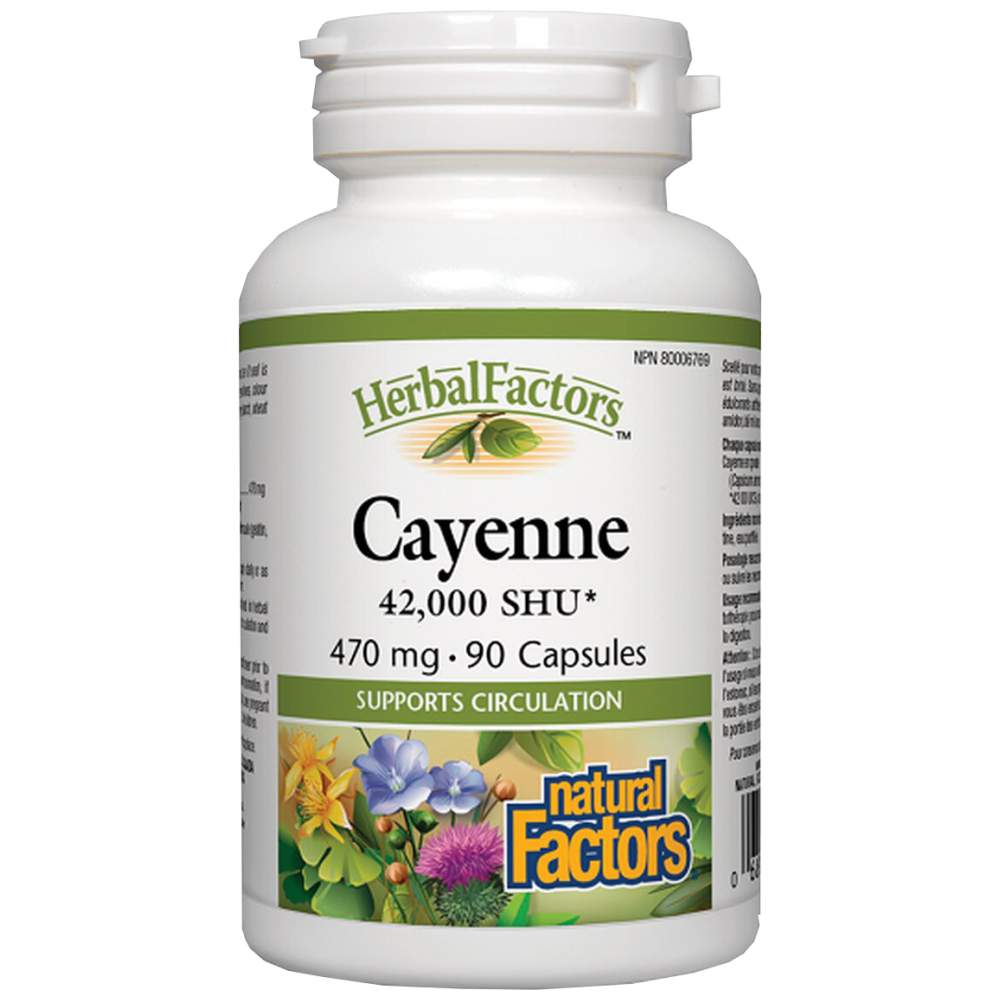 Natural Factors Cayenne 470 mg - Лют червен пипер 470 mg