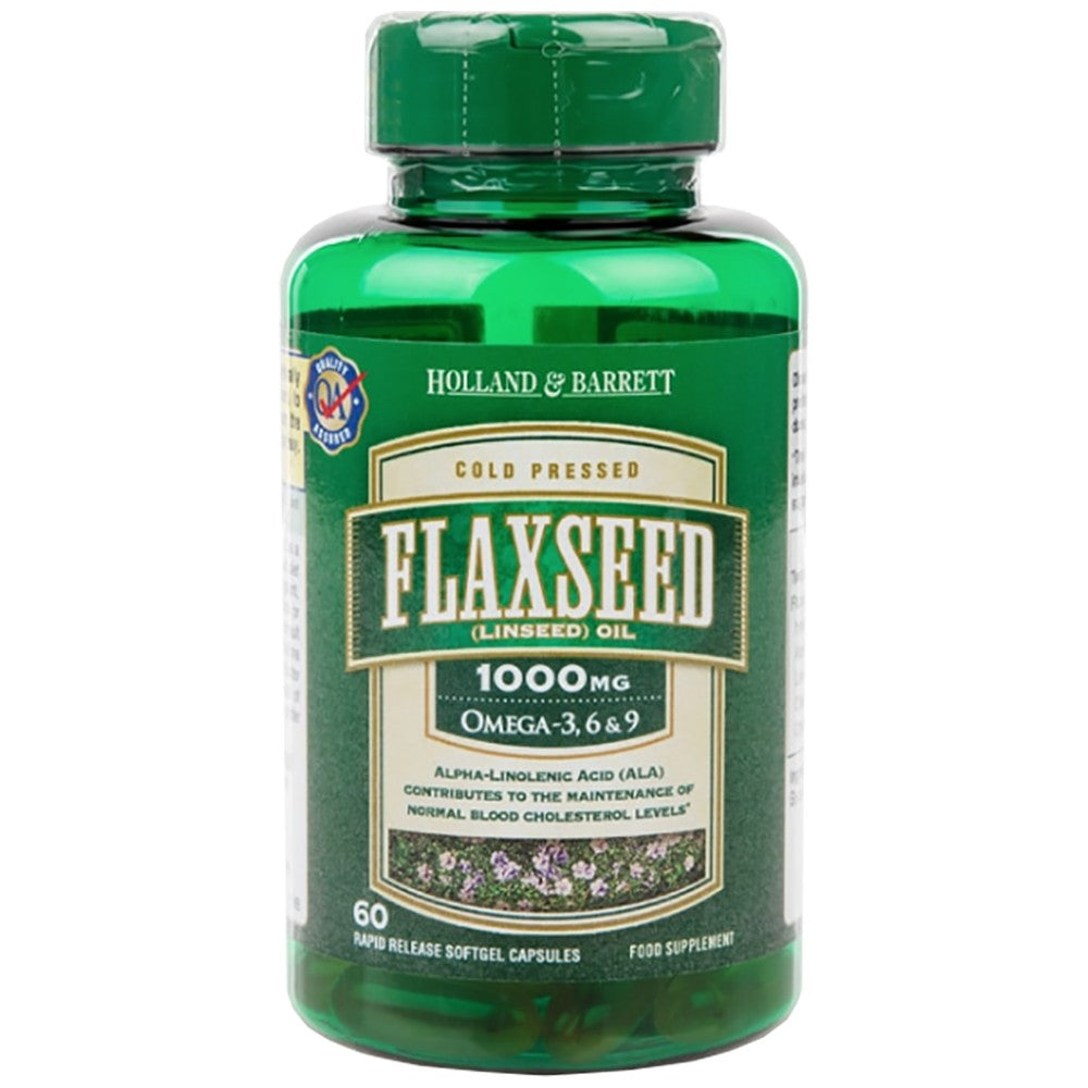 Holland And Barrett Flaxseed Oil 1000 mg Omega 3-6-9 - Ленено масло Омега 3-6-9