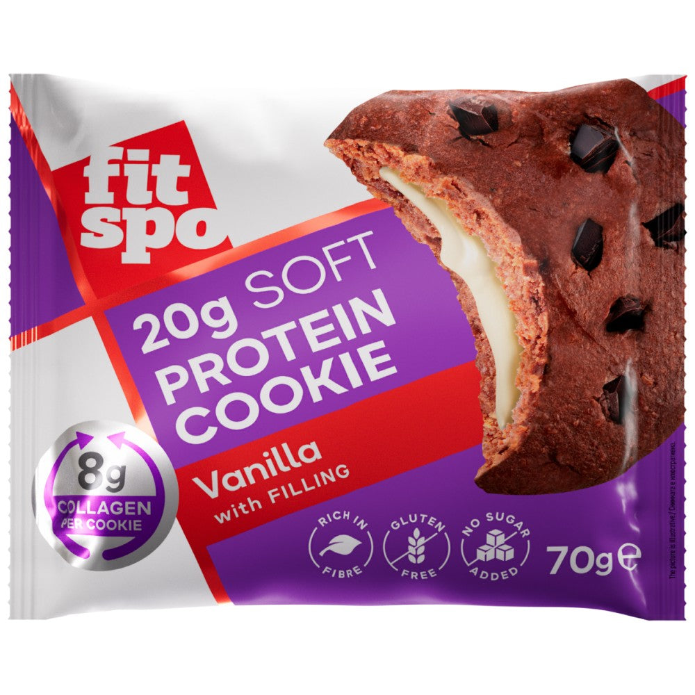 FIT SPO Soft Protein Cookie with 8g Collagen & No Added Sugar - Протеинова бисквита с колаген