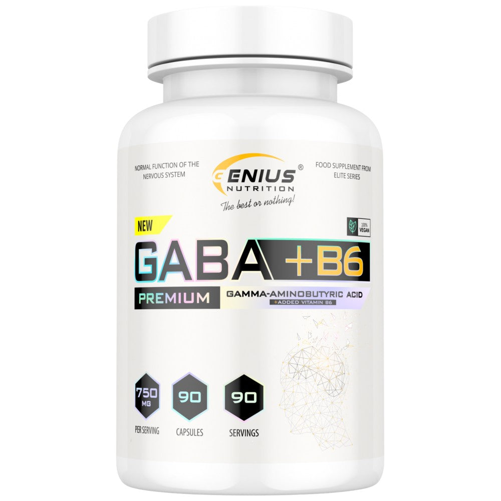 Genius Nutrition GABA 750 mg + B6 - ГАБА с Витамин Б6 750 mg