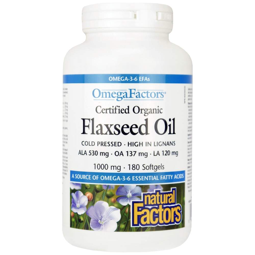 Natural Factors Certified Organic Flaxseed Oil - Био ленено масло