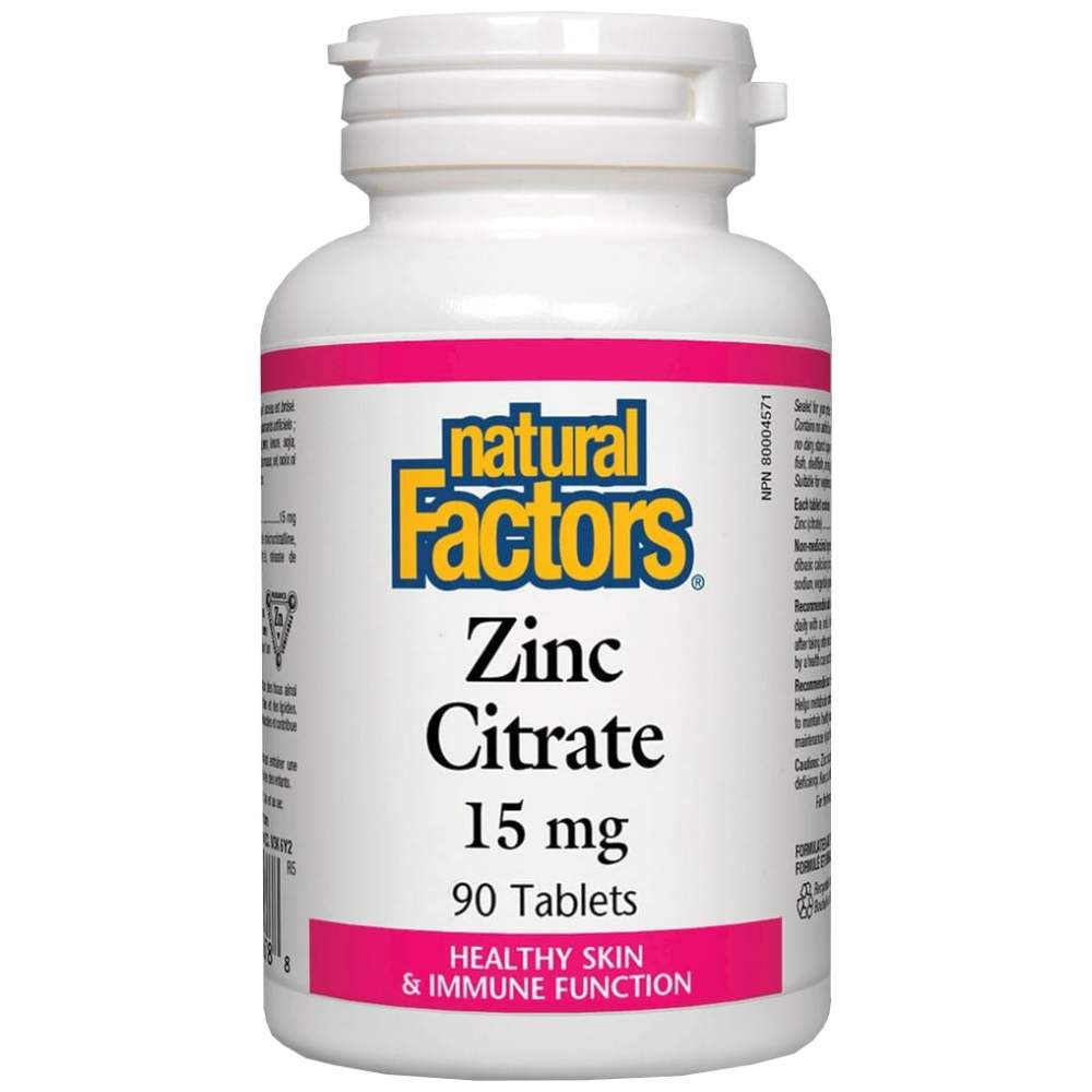 Natural Factors Zinc Citrate 15 mg - Цинков цитрат 15 mg