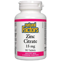 Natural Factors Zinc Citrate 15 mg - Цинков цитрат 15 mg