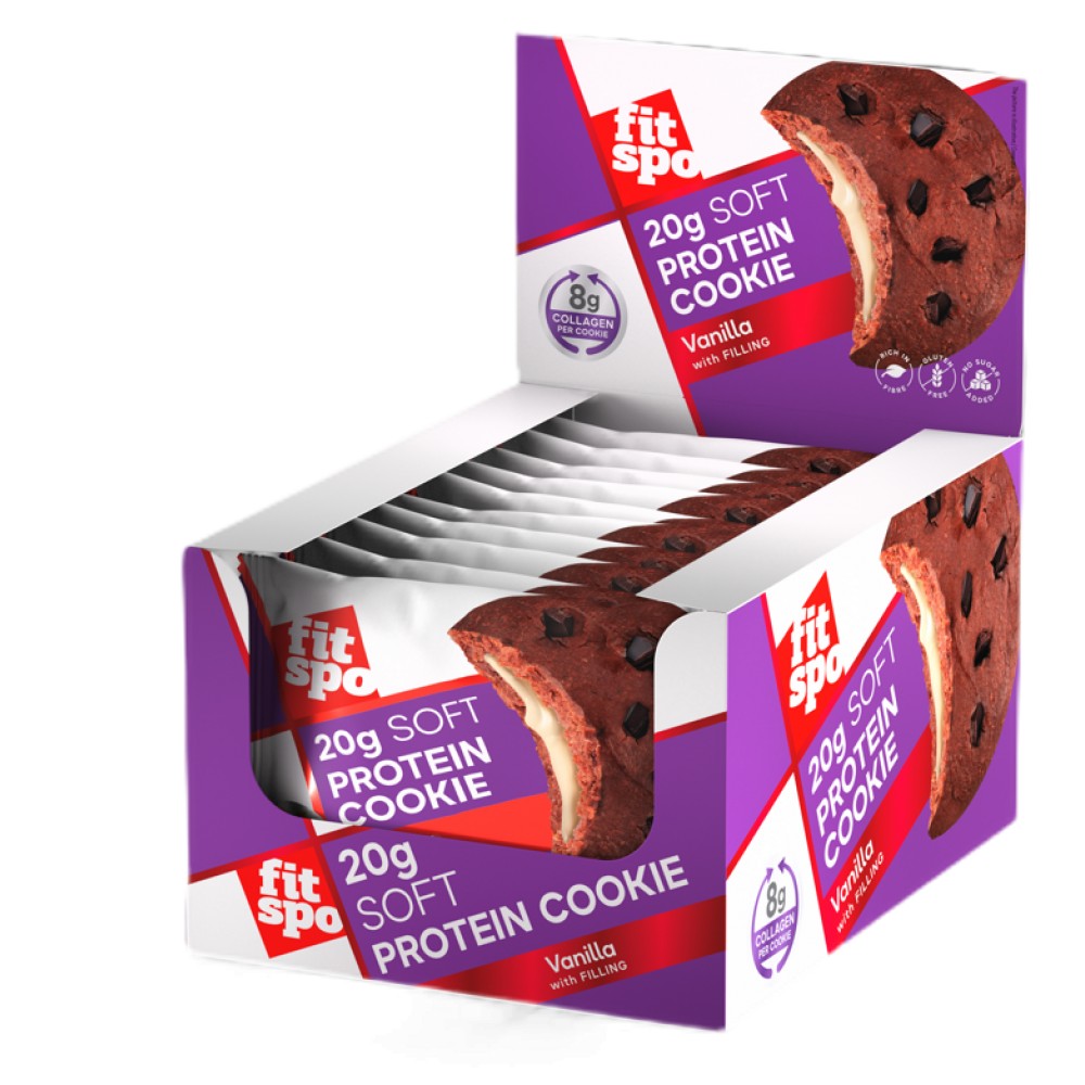 FIT SPO Soft Protein Cookie with 8g Collagen & No Added Sugar - Протеинова бисквита с колаген