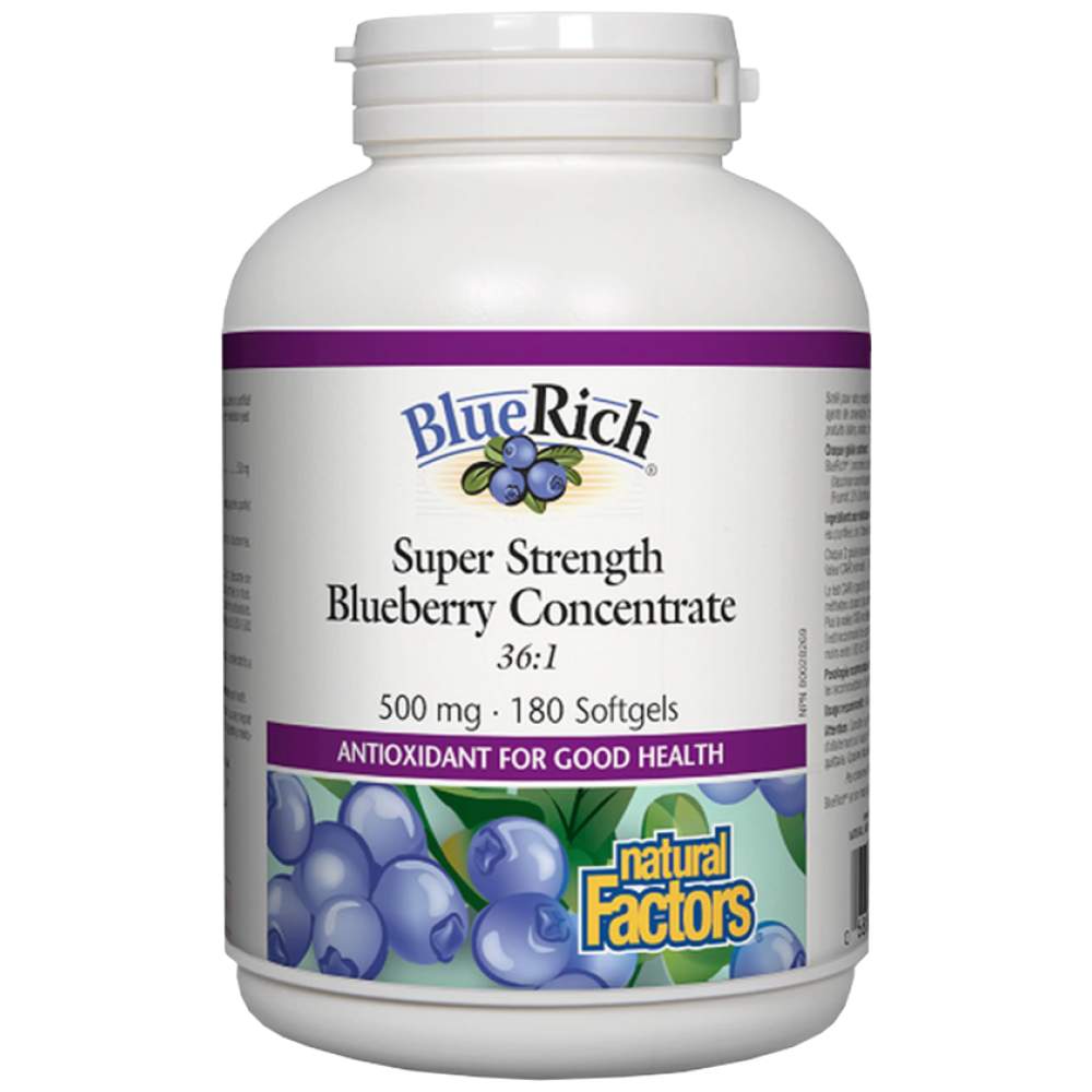 Natural Factors Super Strength Blueberry Concentrate 500 mg - Боровинка концентрат 500 mg