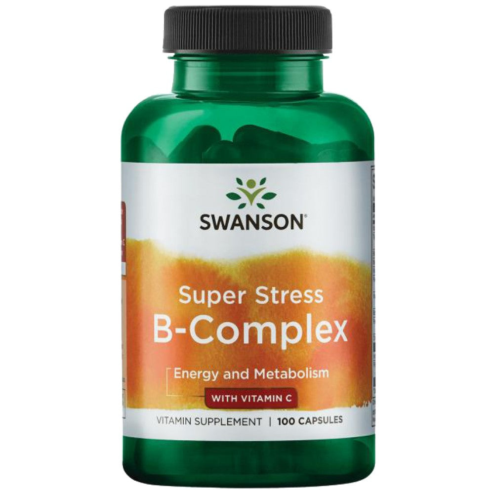 SWANSON Super Stress Vitamin B-Complex with Vitamin C - Б-комплекс с Витамин Ц при стрес