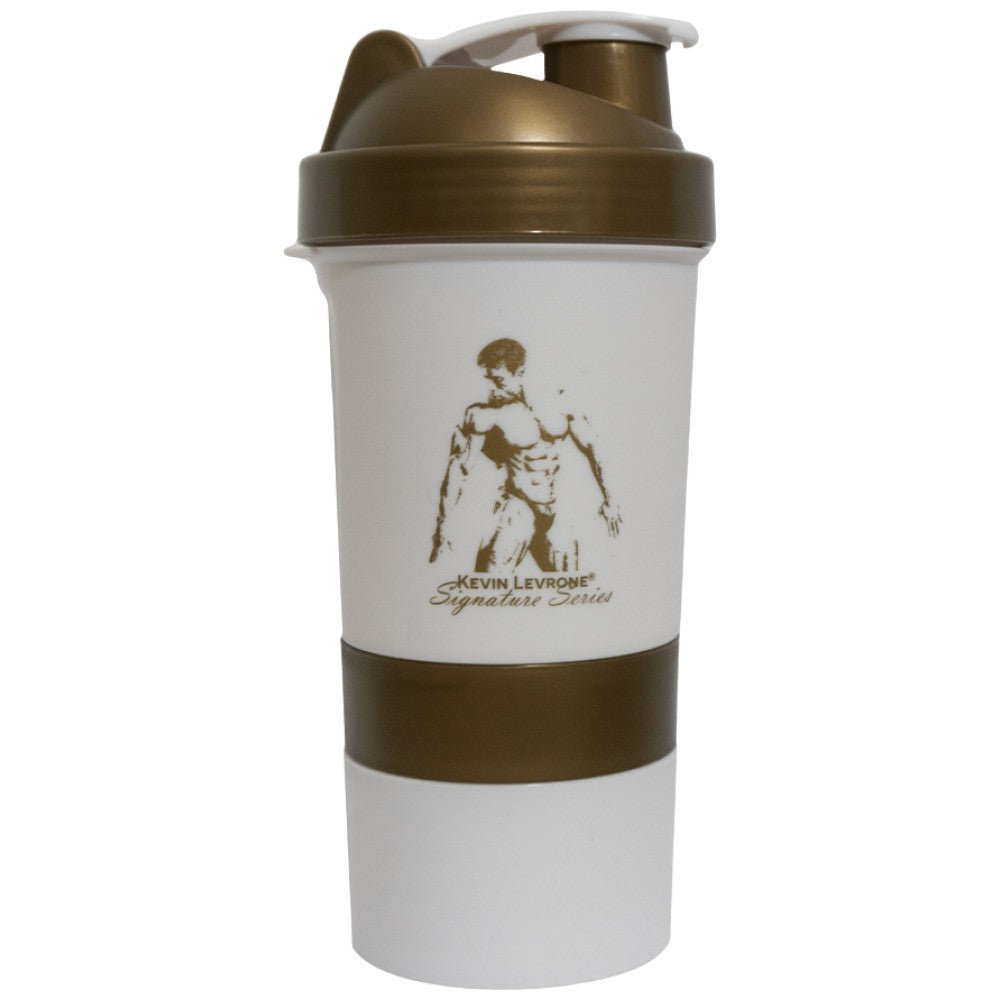 Kevin Levrone Shaker White Gold - Спортен шейкър бяло и златно