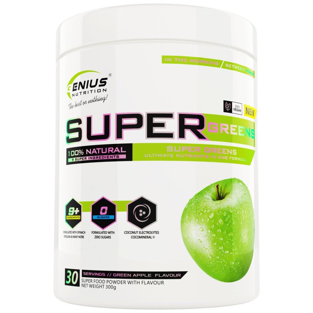 Genius Nutrition Super Greens 100% Natural 9 Super Ingredients - Зелени суперхрани