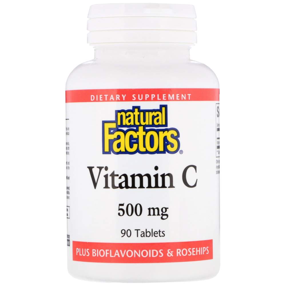 Natural Factors Vitamin C 500 mg + Rose Hips - Витамин Ц с шипка 500 mg