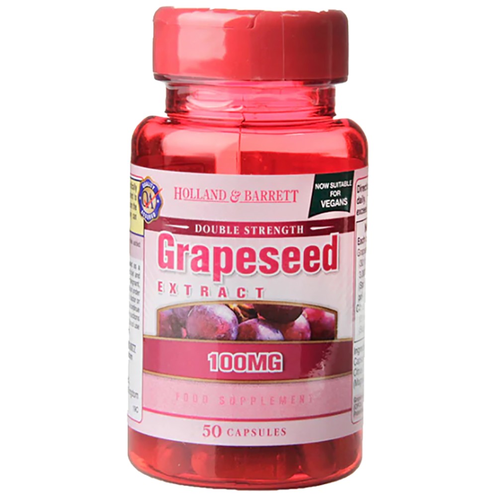 Holland And Barrett Grapeseed Extract 100 mg Double Strength - Гроздови семки екстракт 100 mg