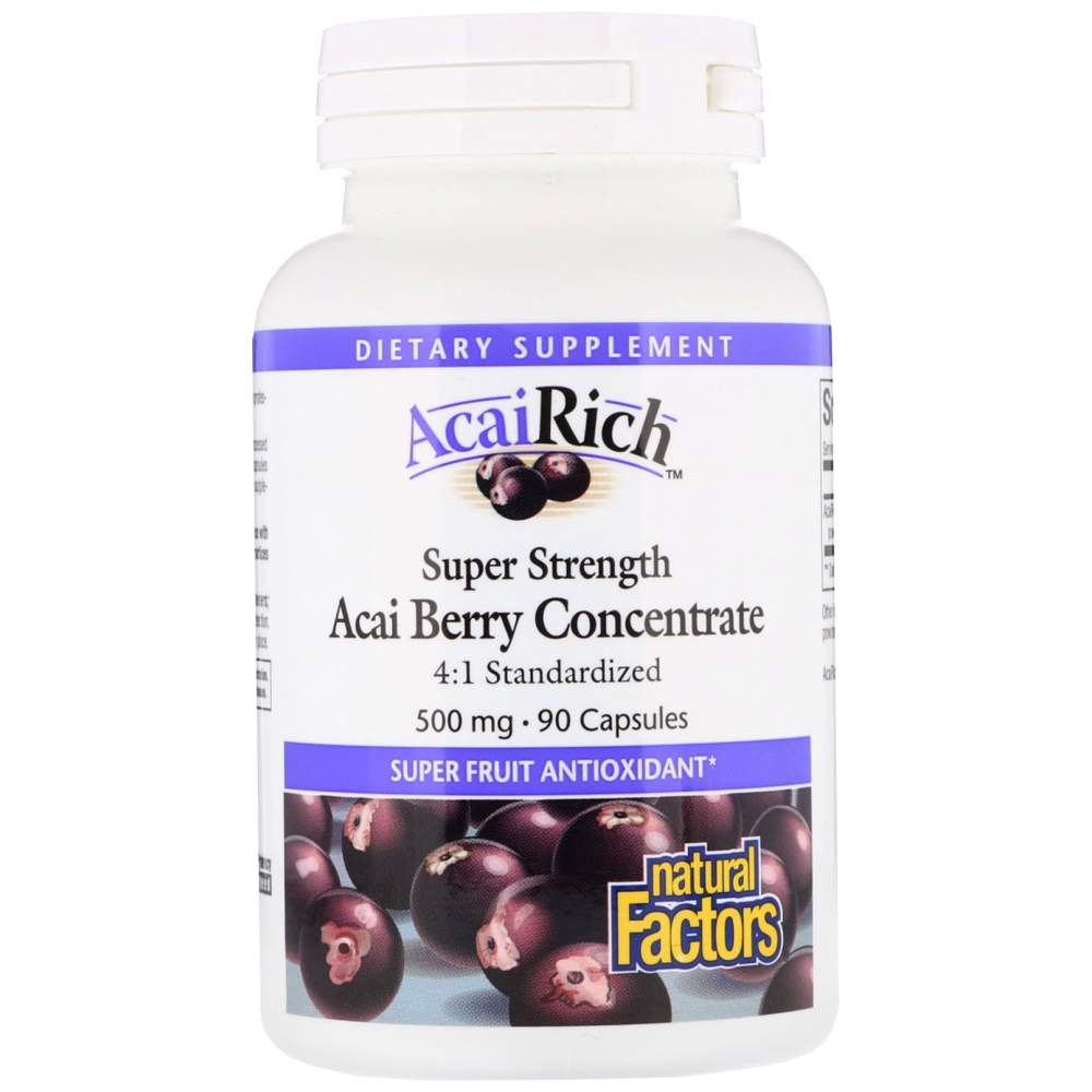 Natural Factors Acai Berry Concentrate 4:1 500 mg - Концентрат акай бери 4:1 500 mg