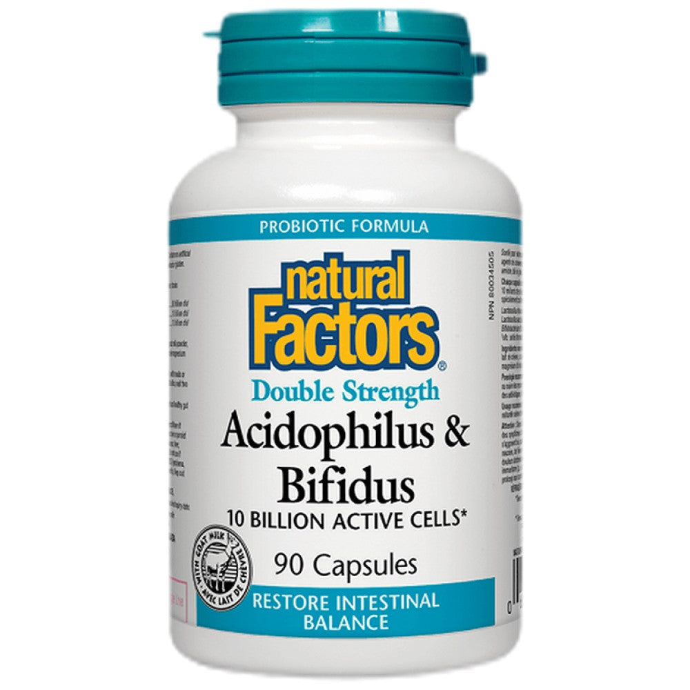Natural Factors Acidophilus & Bifidus Double Strength 10 Billion Active Cells - Пробиотик 10 млрд. клетки